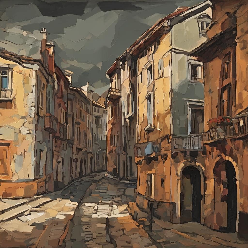 Παραδοσιακή αρχιτεκτονική, στενά δρομάκια, πολύχρωμα κτίρια, πολιτιστική γέφυρα, ιστορική ατμόσφαιρα, Ευρωπαϊκό κέντρο, πολιτισμική κληρονομιά, αρχαία πόλη, γραφική θέα, πολιτισμός.